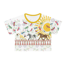 Load image into Gallery viewer, Horse and Dragon Fly Crop Tee-designed by Angela Gillette