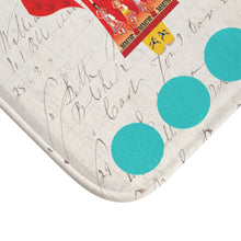 Load image into Gallery viewer, Bath Mat - Beautiful Northern Traditional Dancers on Ledger Paper drawn by Angela Gillette