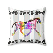 Load image into Gallery viewer, Faux Suede Square Pillow – Native Horse Art