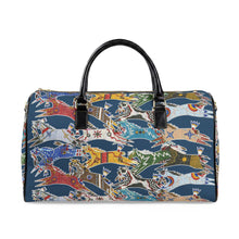 Load image into Gallery viewer, Faux Leather Travel Bag - Butch Thunderhawk Ledger Art Horses