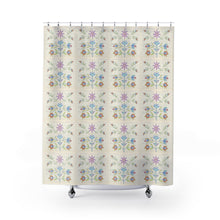 Load image into Gallery viewer, Shower Curtains - Ledger Floral Artwork by Butch Thunderhawk