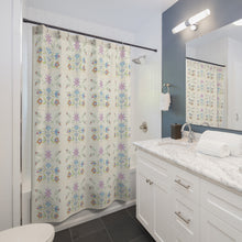 Load image into Gallery viewer, Shower Curtains - Ledger Floral Artwork by Butch Thunderhawk