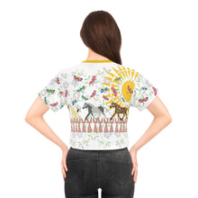 Load image into Gallery viewer, Horse and Dragon Fly Crop Tee-designed by Angela Gillette