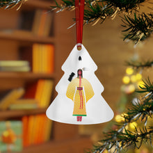 Load image into Gallery viewer, Metal Ornament - Dancer and Ledger Floral Christmas Ornament