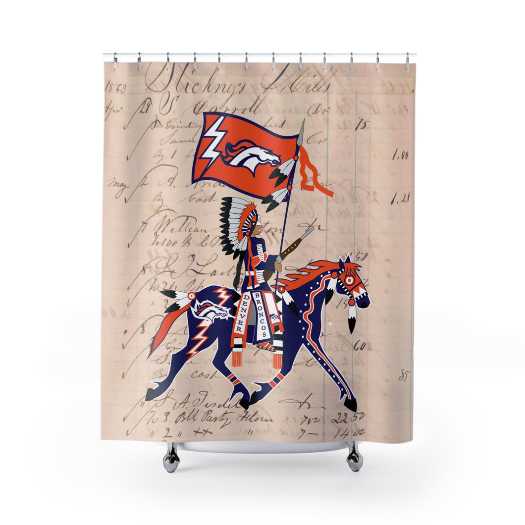 Broncos Horse Shower Curtain