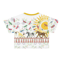 Load image into Gallery viewer, Horse and Dragon Fly Crop Tee-designed by Angela Gillette

