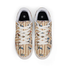 Load image into Gallery viewer, Low-Top Leather Sneakers - Butch Thunderhawk Ledger Horse Art
