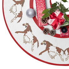 Load image into Gallery viewer, Christmas Tree Skirts - Horses on White
