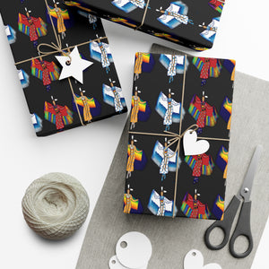 Gift Wrap Papers - Womens Fancy Dancer Powwow Dancer Angie Gillette Design