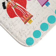 Load image into Gallery viewer, Bath Mat - Beautiful Northern Traditional Dancers on Ledger Paper drawn by Angela Gillette
