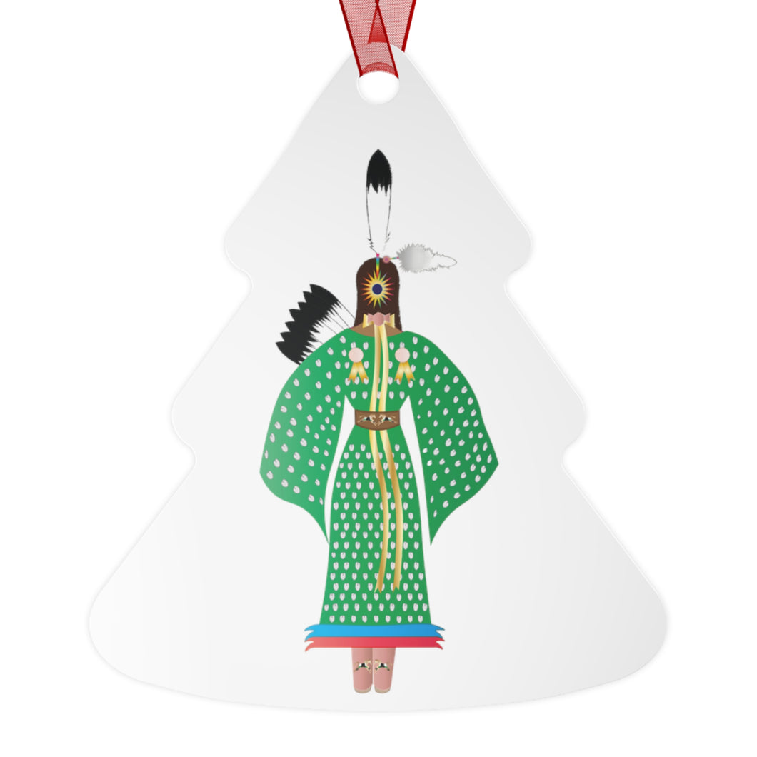 Traditional Dancer with Floral Ledger metal ornament