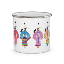 Load image into Gallery viewer, Enamel Camping Mug - Ladies Northern Traditional Dancers

