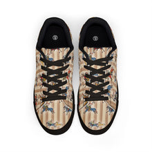Load image into Gallery viewer, Low-Top Leather Sneakers - Butch Thunderhawk Ledger Horse Art
