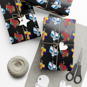 Gift Wrap Papers - Womens Fancy Dancer Powwow Dancer Angie Gillette Design