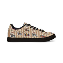 Load image into Gallery viewer, Low-Top Leather Sneakers - Butch Thunderhawk Ledger Horse Art
