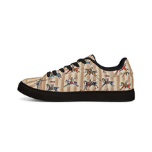 Load image into Gallery viewer, Low-Top Leather Sneakers - Butch Thunderhawk Ledger Horse Art
