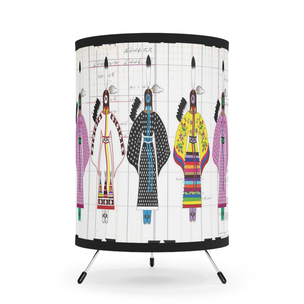 White Corn Wear Tripod Lamp with High-Res Printed Shade, US\CA plug