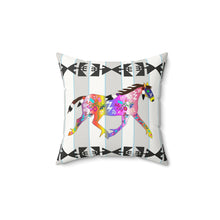 Load image into Gallery viewer, Faux Suede Square Pillow – Native Horse Art
