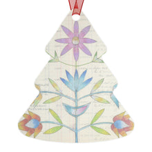 Load image into Gallery viewer, Metal Ornament - Dancer and Ledger Floral Christmas Ornament
