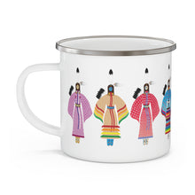 Load image into Gallery viewer, Enamel Camping Mug - Ladies Northern Traditional Dancers
