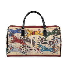 Load image into Gallery viewer, Faux Leather Travel Bag – Butch Thunderhawk Ledger Horses
