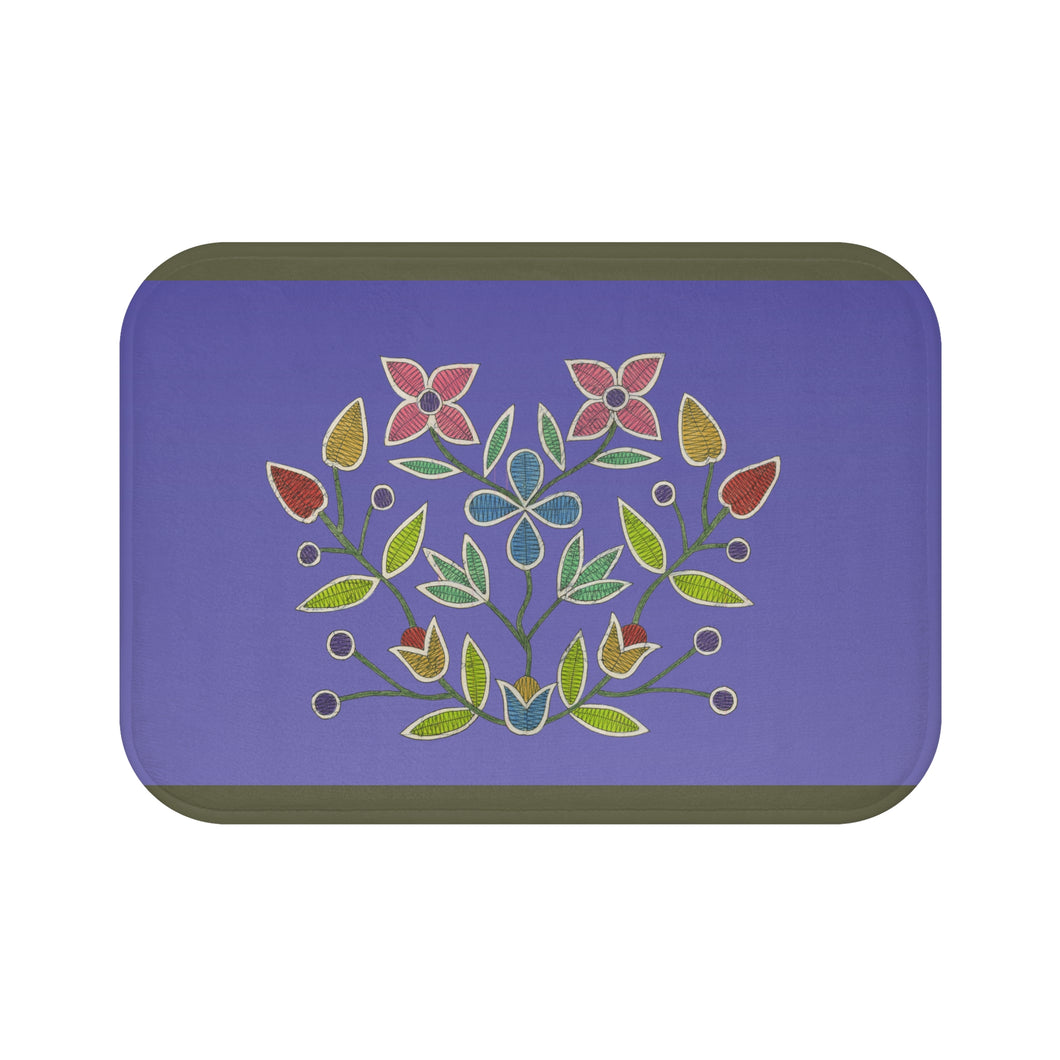 Bath Mat - Midwest Floral by Butch Thunderhawk