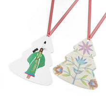 Load image into Gallery viewer, Traditional Dancer with Floral Ledger metal ornament
