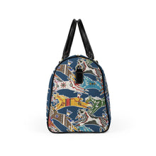Load image into Gallery viewer, Faux Leather Travel Bag - Butch Thunderhawk Ledger Art Horses
