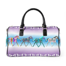 Load image into Gallery viewer, Faux Leather Travel Bag - Horses designed by Angela Gillette
