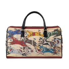 Load image into Gallery viewer, Faux Leather Travel Bag – Butch Thunderhawk Ledger Horses
