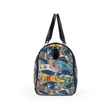 Load image into Gallery viewer, Faux Leather Travel Bag - Butch Thunderhawk Ledger Art Horses

