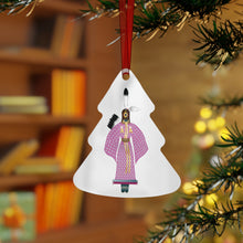 Load image into Gallery viewer, Traditional Dancer &amp; Floral Ledger - Cultural Christmas Tree Decor metal ornament
