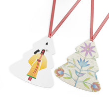 Load image into Gallery viewer, Metal Ornament - Dancer and Ledger Floral Christmas Ornament
