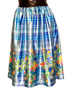 Blue Plaid Floral