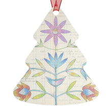 Load image into Gallery viewer, Traditional Dancer and Floral Ledger on Metal Ornament
