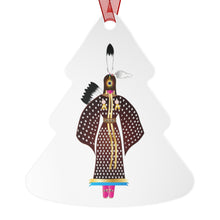Load image into Gallery viewer, Traditional Dancer and Floral Ledger on Metal Ornament
