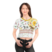 Load image into Gallery viewer, Horse and Dragon Fly Crop Tee-designed by Angela Gillette
