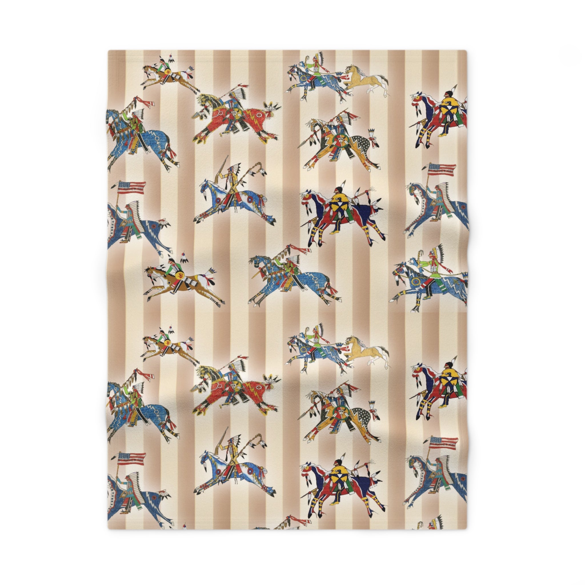 Butch Thunderhawk Ledger Horses Baby Blanket – White Corn Wear