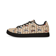 Load image into Gallery viewer, Low-Top Leather Sneakers - Butch Thunderhawk Ledger Horse Art
