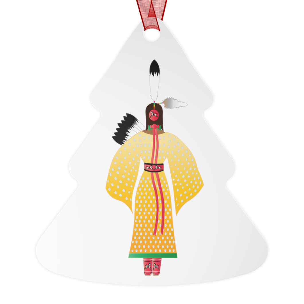 Metal Ornament - Dancer and Ledger Floral Christmas Ornament