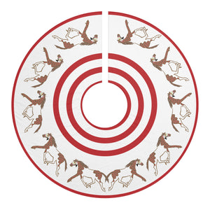 Christmas Tree Skirts - Horses on White