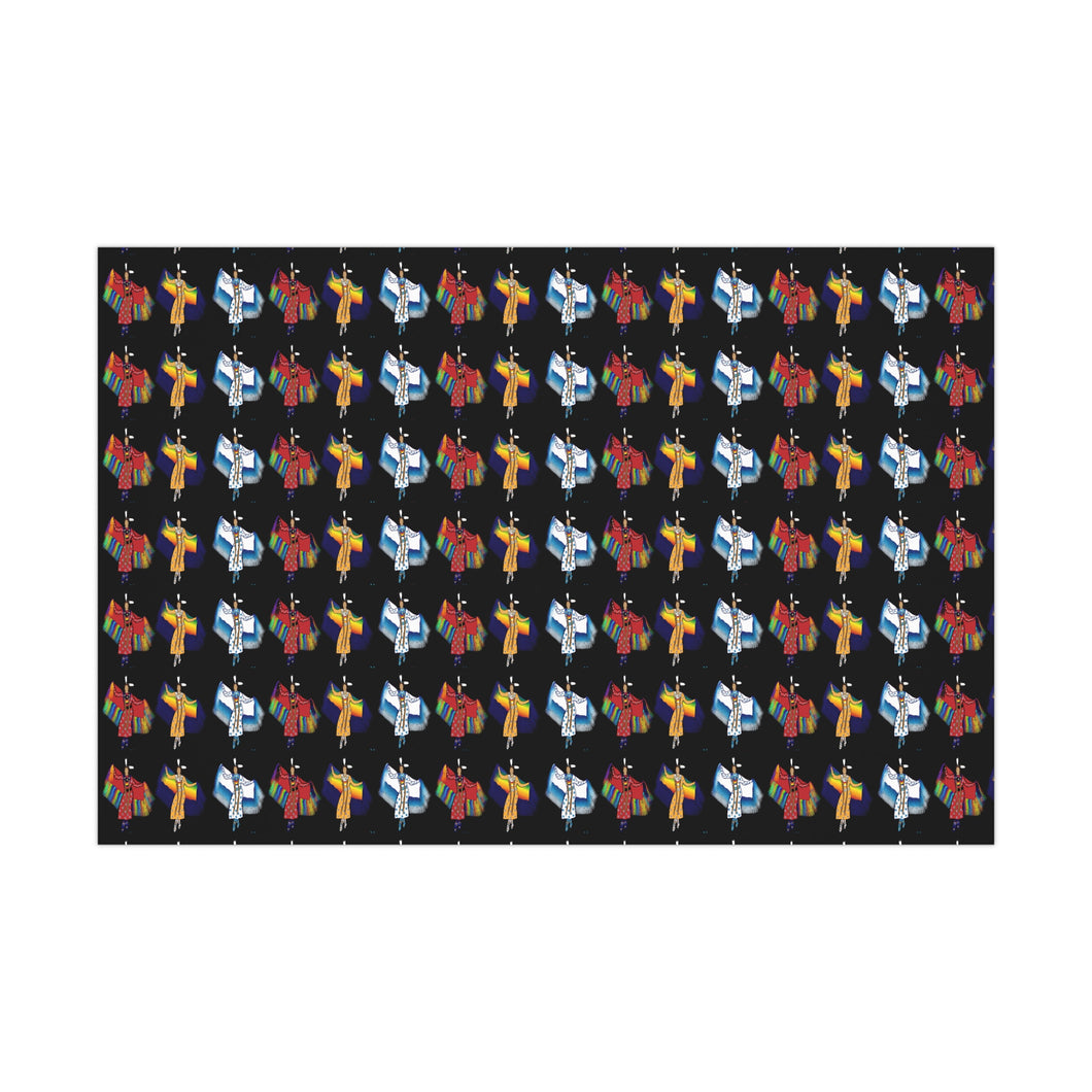 Gift Wrap Papers - Womens Fancy Dancer Powwow Dancer Angie Gillette Design
