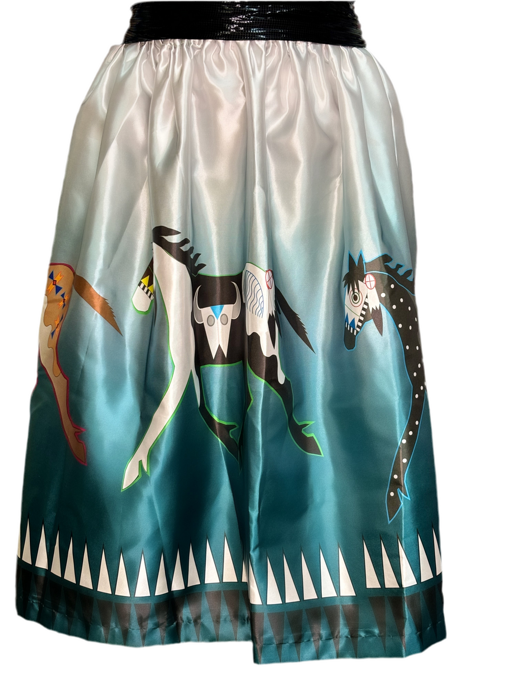 Teal Gradient with Horses