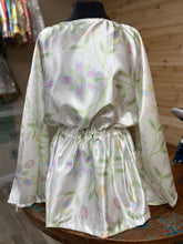 Load image into Gallery viewer, Faded floral on white satin
