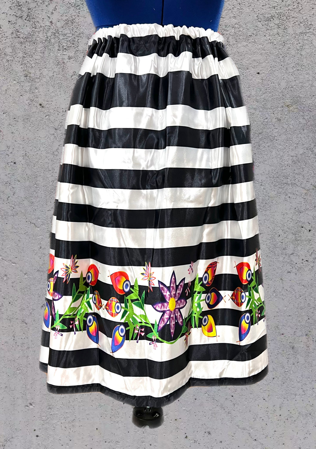 Black and White Striped Floral
