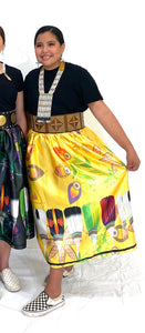 Fans-Multi on yellow floral