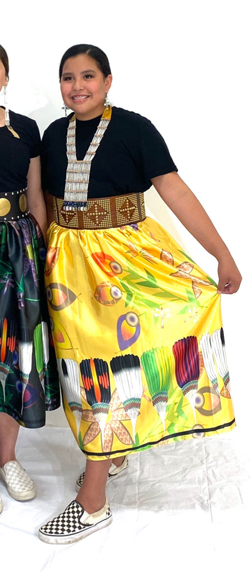 Fans-Multi on yellow floral